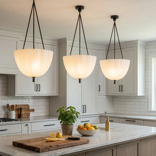 Fluted Glass Volare Scalloped Pendant Lamp - Vidirlighting