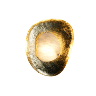 Forged Brass Alabaster Pebble Wall Lamp