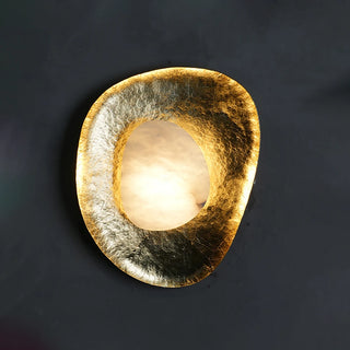 Forged Brass Alabaster Pebble Wall Lamp