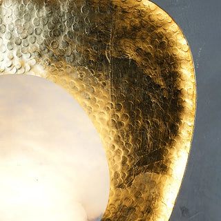 Forged Brass Alabaster Pebble Wall Lamp