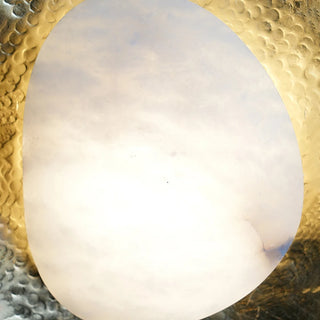 Forged Brass Alabaster Pebble Wall Lamp