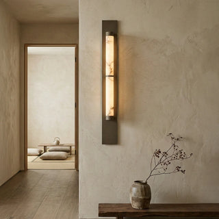 Geo Columnar Linear Alabaster Wall Sconce - Vidirlighting