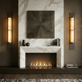 Geo Columnar Linear Alabaster Wall Sconce - Vidirlighting