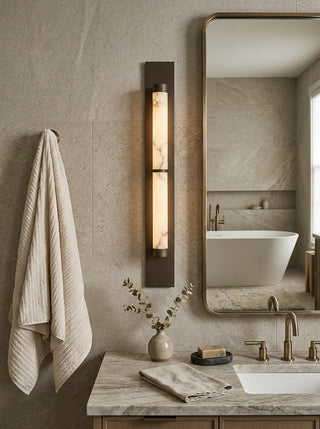 Geo Columnar Linear Alabaster Wall Sconce - Vidirlighting