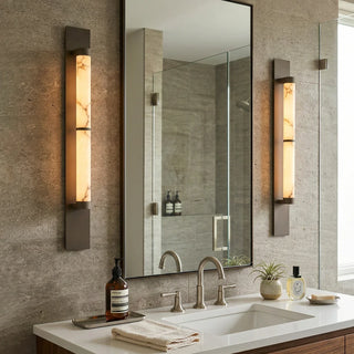 Geo Columnar Linear Alabaster Wall Sconce - Vidirlighting