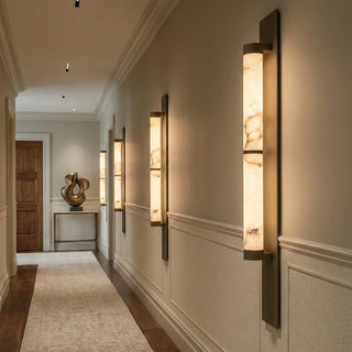 Geo Columnar Linear Alabaster Wall Sconce - Vidirlighting