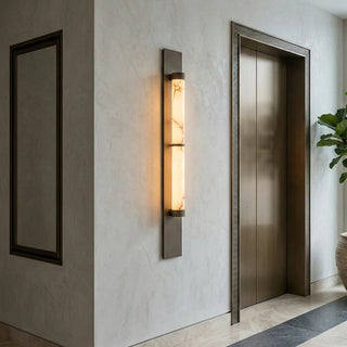 Geo Columnar Linear Alabaster Wall Sconce - Vidirlighting
