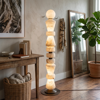 Geometric Alabaster Sculptural Floor Lamp
