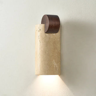 Geometric Solenne Curve Travertine Wall Lamp