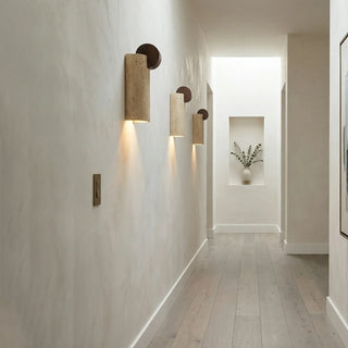 Geometric Solenne Curve Travertine Wall Lamp