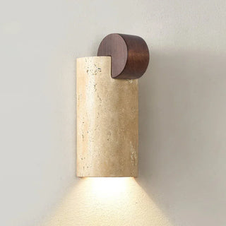 Geometric Solenne Curve Travertine Wall Lamp
