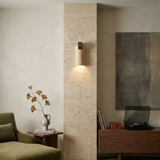 Geometric Solenne Curve Travertine Wall Lamp