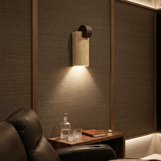 Geometric Solenne Curve Travertine Wall Lamp