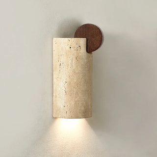 Geometric Solenne Curve Travertine Wall Lamp