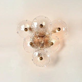 Glass Lotus Leaf Brass Branch Wall Lamp
