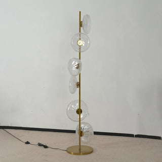 Glass Petals Floor Lamp Vidirlighting Electrical Accessory Shot Showing Black Power Cord with Convenient Round Foot Step Switch and US Plug
