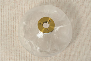 Glass Petals Floor Lamp Vidirlighting Macro Top View of Single Clear Handcrafted Glass Petal Shade with Brass Fastener Nut