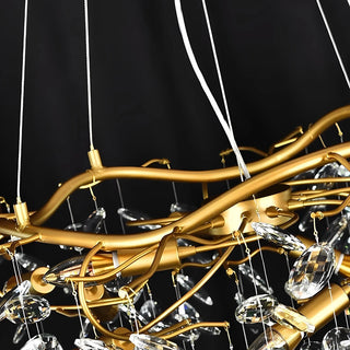 Crystal Teardrop Brass Chandelier