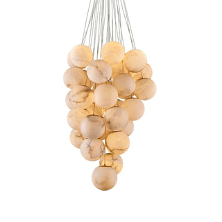 Grape Shaped Alabaster Cluster Chandelier Vidirlighting Layered Stone Illumination Sophisticated Architectural Statement Piece