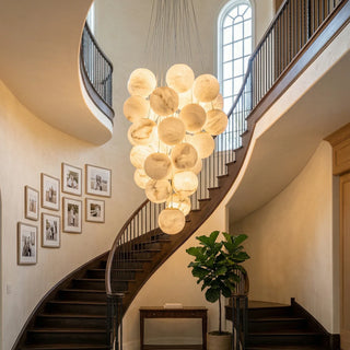 Grape Shaped Alabaster Cluster Chandelier Vidirlighting Nature Inspired Grapevine Design Organic Sculpture