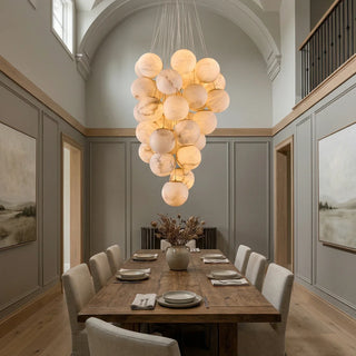 Grape Shaped Alabaster Cluster Chandelier Vidirlighting Multi Pendant Cluster Custom Height Luxury Fixture
