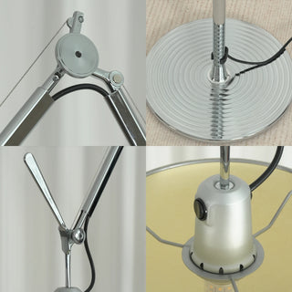 Gru Adjustable Arm Floor Lamp Vidirlighting 4-in-1 Macro Hardware Details Collage Highlighting Wire Tension Pulley Concentric Ring Base Pivot Joint and Shade Mount