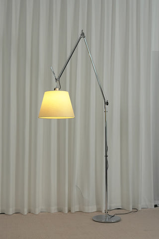 Gru Adjustable Arm Floor Lamp Vidirlighting Fully Assembled Unlit Floor Lamp with Chrome Finish Articulated Arm Lifted to High Angular Position