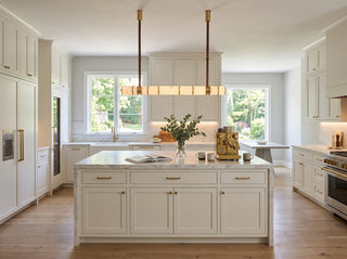 Halden Leather Strap Alabaster Linear Chandelier