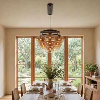 Halden Smoked Glass Cluster Chandelier