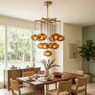 Halden Smoked Glass Cluster Chandelier