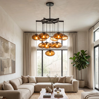 Halden Smoked Glass Cluster Chandelier
