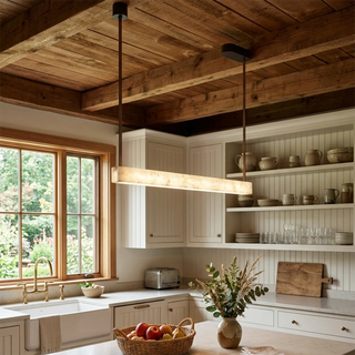 Halia Alabaster Linear Tube Chandelier