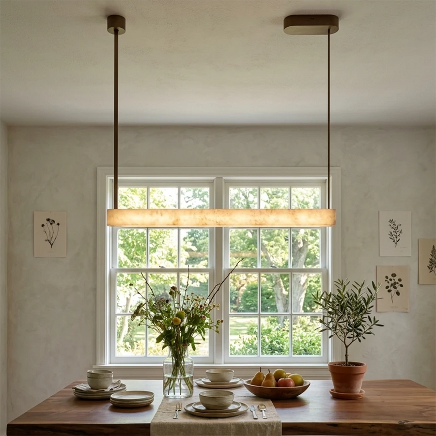 Halia Alabaster Linear Tube Chandelier