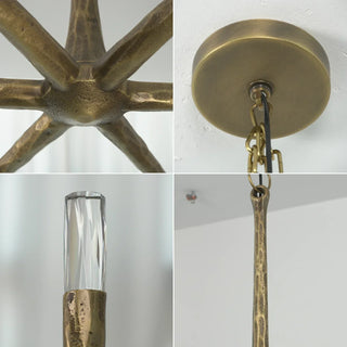 Hammered Cylindrical Lamp Arm Chandelier - Vidirlighting