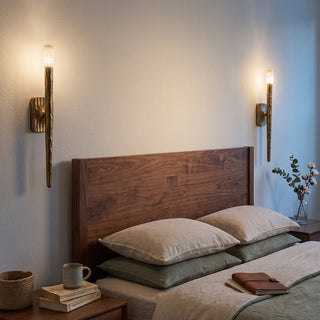 Hammered Torch Alabaster Wall Light
