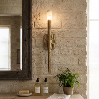 Hammered Torch Alabaster Wall Light