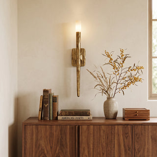 Hammered Torch Alabaster Wall Light