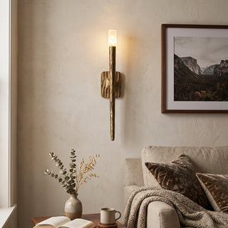 Hammered Torch Alabaster Wall Light