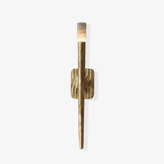 Hammered Torch Alabaster Wall Light