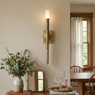 Hammered Torch Alabaster Wall Light