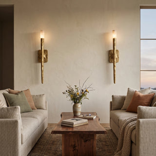 Hammered Torch Alabaster Wall Light
