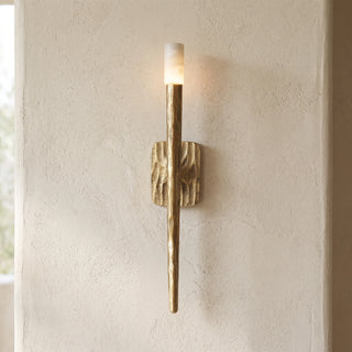 Hammered Torch Alabaster Wall Light