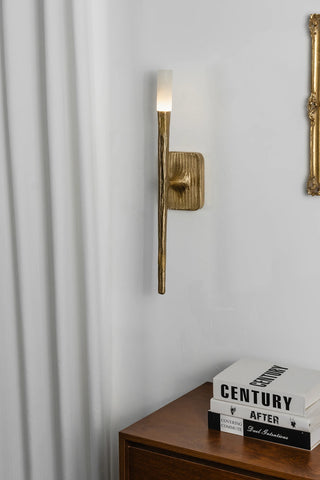 Hammered Torch Alabaster Wall Light