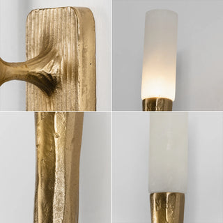 Hammered Torch Alabaster Wall Light