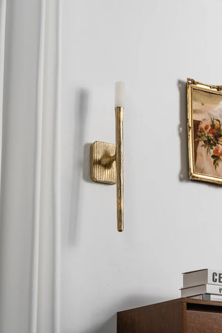 Hammered Torch Alabaster Wall Light