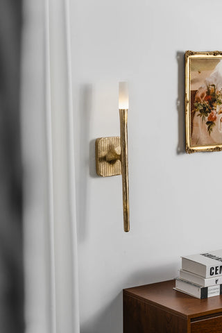 Hammered Torch Alabaster Wall Light