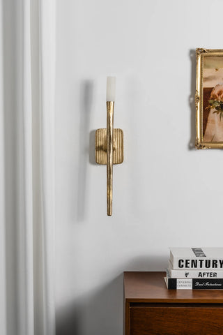 Hammered Torch Alabaster Wall Light