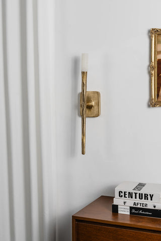 Hammered Torch Alabaster Wall Light