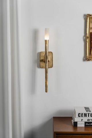 Hammered Torch Alabaster Wall Light