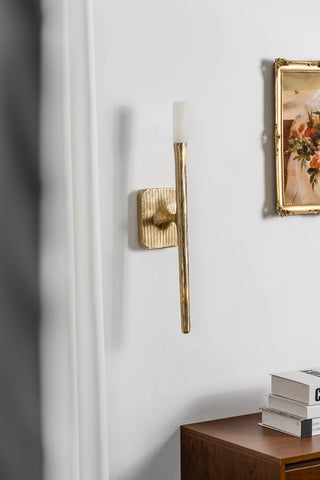 Hammered Torch Alabaster Wall Light